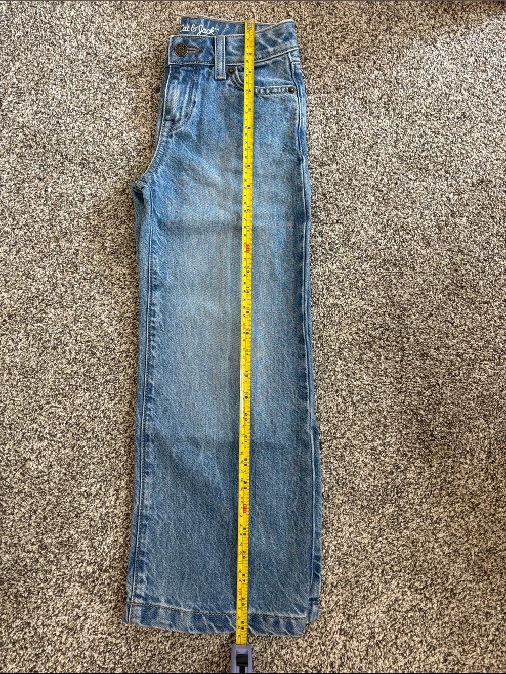 Cat & Jack Girls Light Blue Relaxed Wide-Leg Jeans